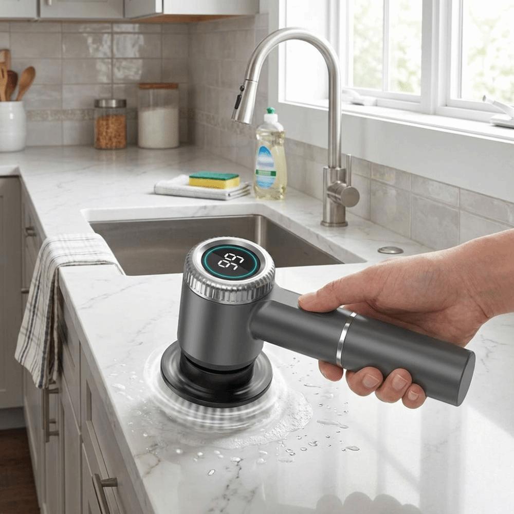 Multiple Accessories Electric Cleaning Brush Easy Operate Handheld Scrubber Kitchen Cleaning