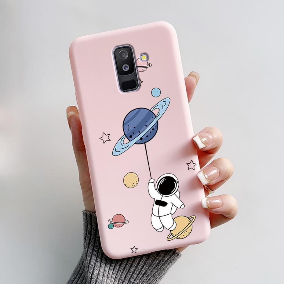 Painted Case For Samsung Galaxy A6 Plus Covers For Samsung A7 2018 A750 Cases For Samsung A9 2018 Cute Cartoon Protective Coques