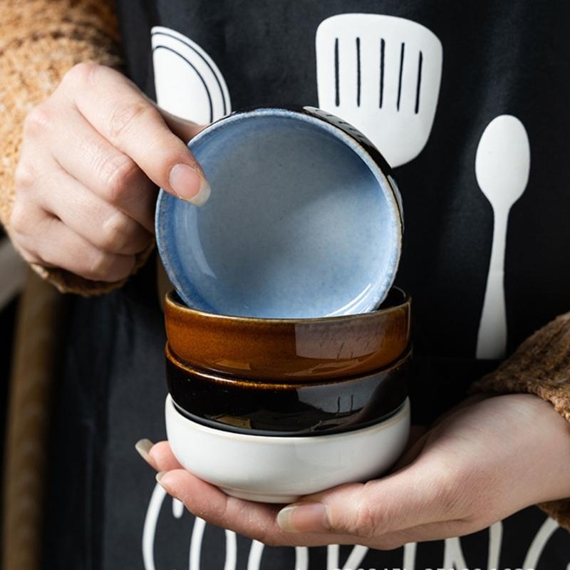 Sada 6 japonských keramických omáčníků Odolné vůči teplu až do 200 °C pro omáčky, dipy a kuchyňské použití Elegantní design