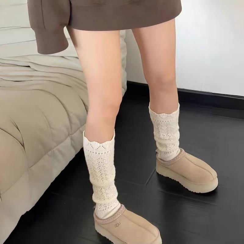 Lady Herbst Persönlichkeit Süß Falten Tragen Hohlbein Stulpe Stulpen Socken