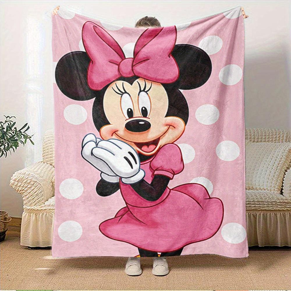 1pc Flannel Minnie Mouse Pink Polka Dot Bedding Throw