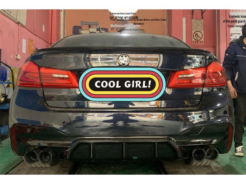 BMW 5 Series G30/G38 Quad Outlet Titanium Black Exhaust Tailpipe, MP Style, Large Square