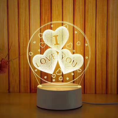 Brelong 3D LED מנורה Creative 3D LED לילה אורות חידוש אשליה לילה מנורת 3D Illusion מנורת שולחן לבית דקורטיבי