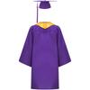 Unisex Kids Graduation Gown Set V Neck Long Sleeve Front Zipper Robe Academic Hat Stole Tassel Ceremony Outfit