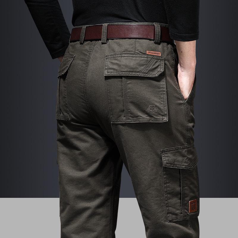 Men's Winter Multi-Pocket Cotton Overalls - Casual, Loose-Fit Outdoor Pants
