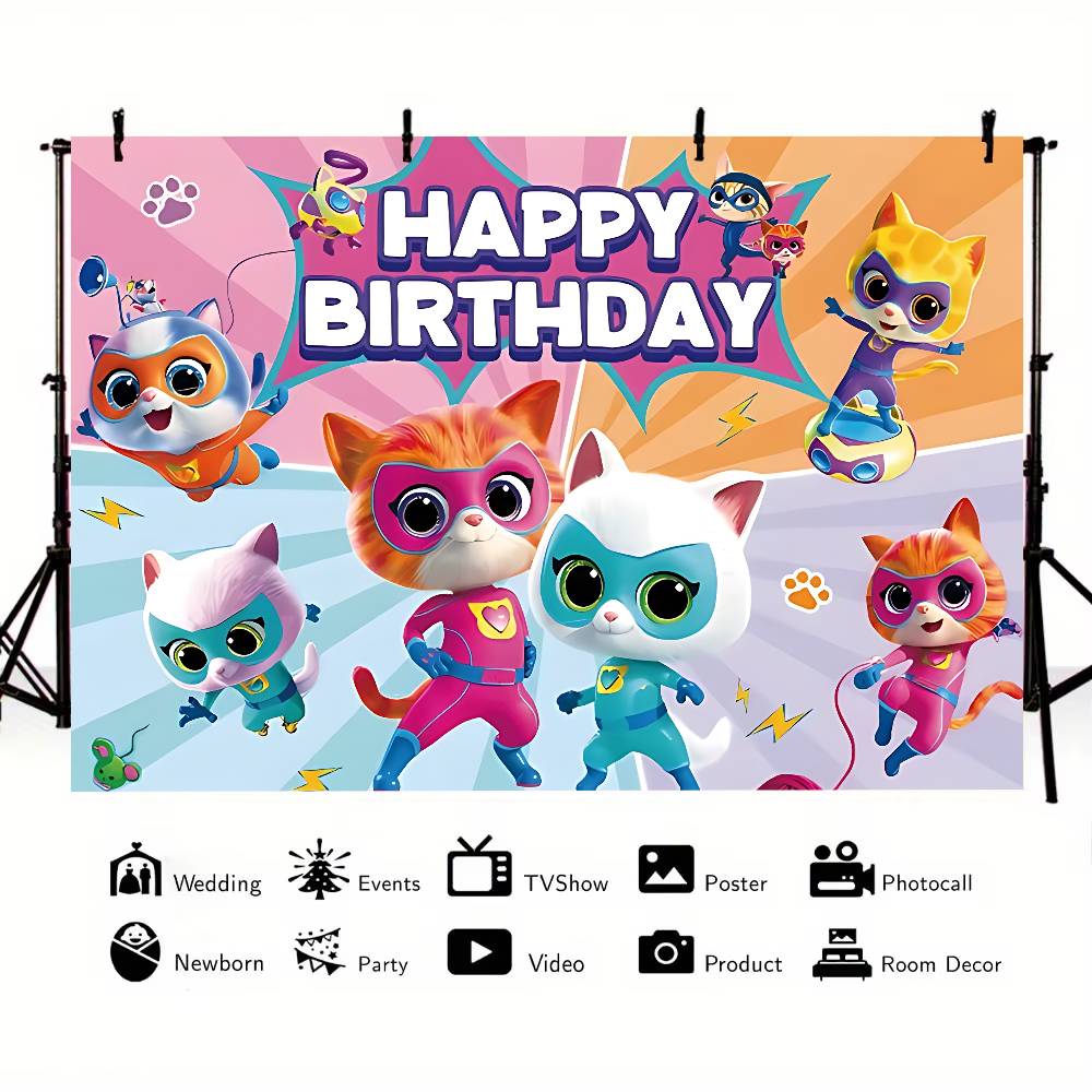 SuperKitties Background Photography Castle Wizard Platform First Night Street Birthday Party Decoration Gifts Props Poster