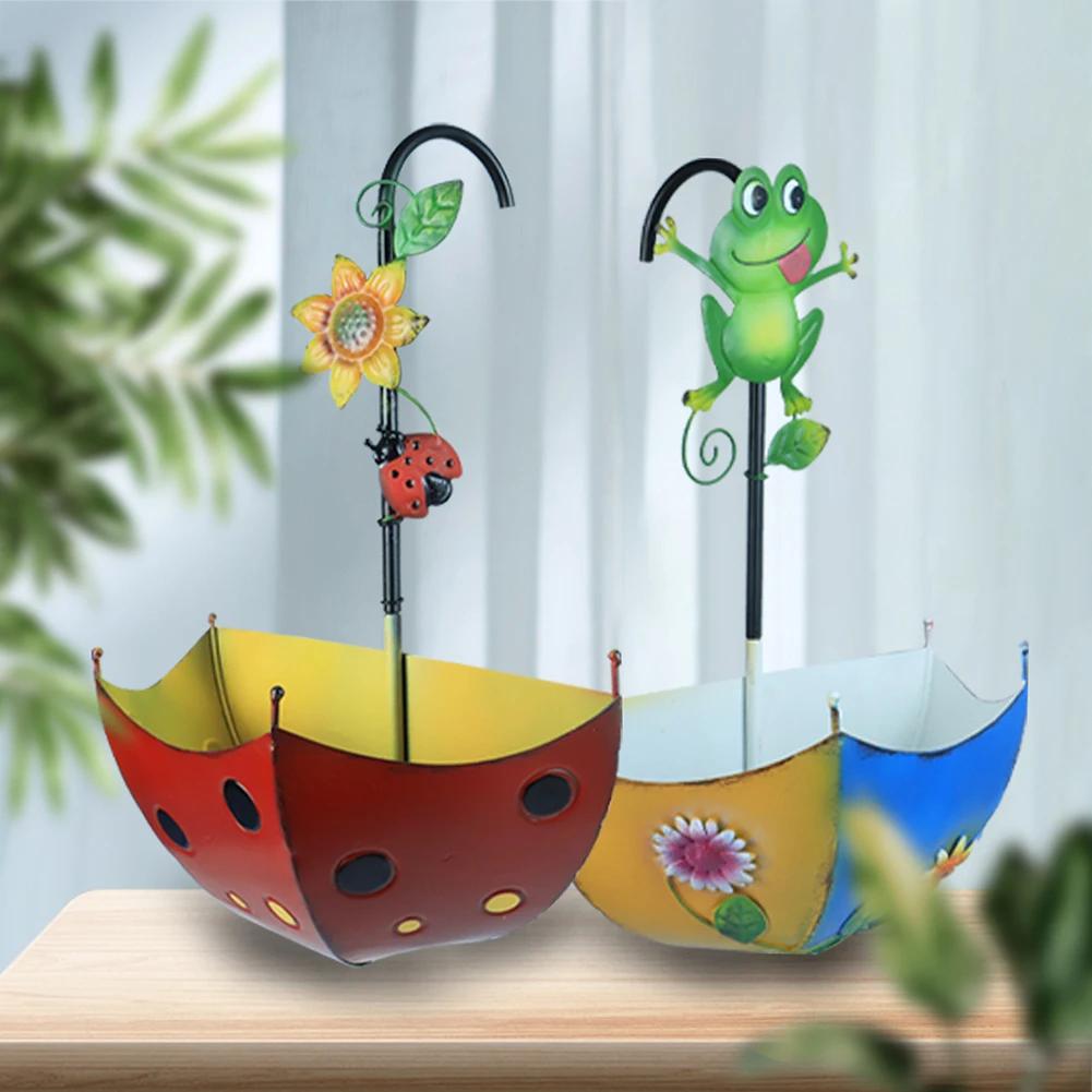 Garden Decorative Umbrella Flower Pots Wall Mounted Plants Garden Pots Vases Hanging Planter with Leakage Hole for Outdoor Patio