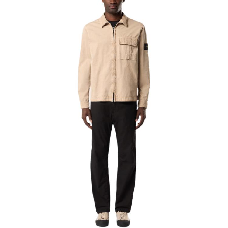 STONE ISLAND Ss26 Zipper Logo Polo Neck Long Sleeve Jacket Men Jackets L1S151200008S00WN-V019A