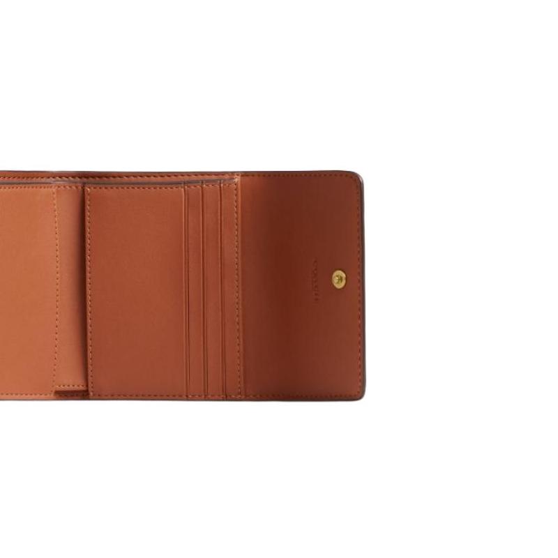 New COACH Artificial Leather With Cow Leather Wallet Trumpets Unisex Black & Brown CAT57-B4AWV