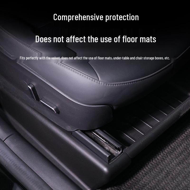 Tesla Model Y Rear Seat Rail Protector Set - Felt Guard Plates for Full Protection