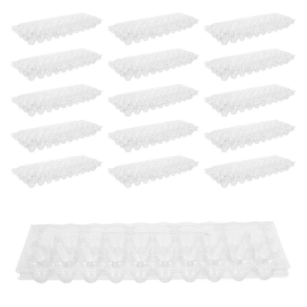 20pcs Quail Egg Cartons 30-Grids PVC Carton Trays for Quail Eggs High Transparency Food Packaging Supplies for Home Restaurant