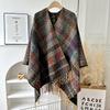 Knit Shawl Wrap for Women, Ladies Knitted Kimono with Fringe for Fall Winter, blanket shawl