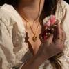 Love Flower Album Pendant Square Opening And Closing Necklace Niche Design Opening And Closing Love Pendant Collarbone Chain
