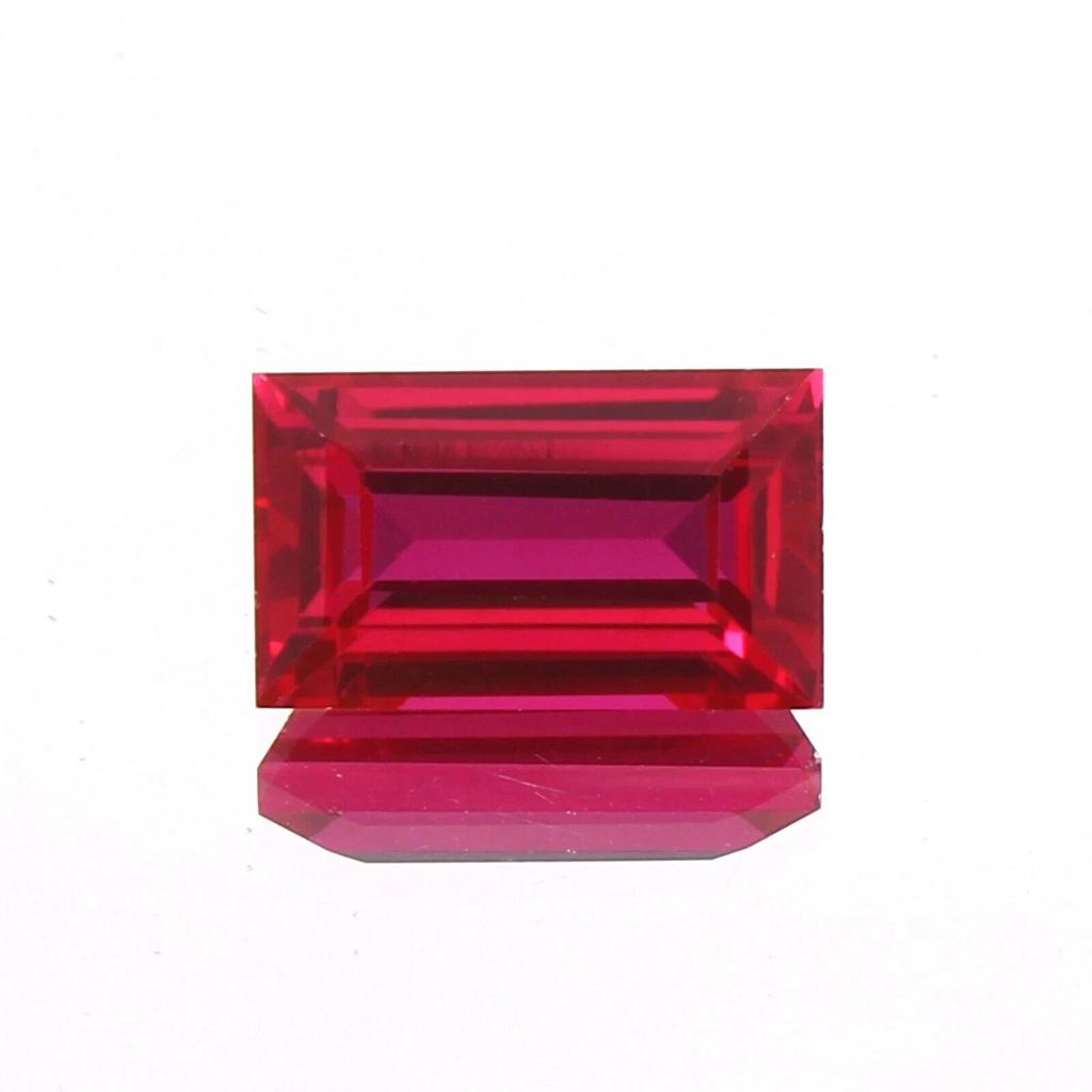 Certified 37 Ct Natural Burmese Blood Red Baguette Cut Ruby Loose Gemstone