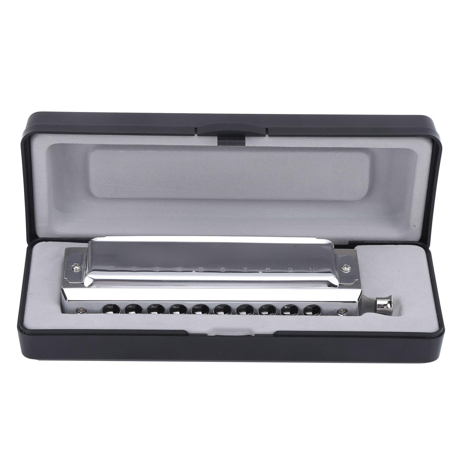 

Хроматическая губная гармошка 10 отверстий 40 тонов двухсторонняя полифоническая игра губной орган серебристый
