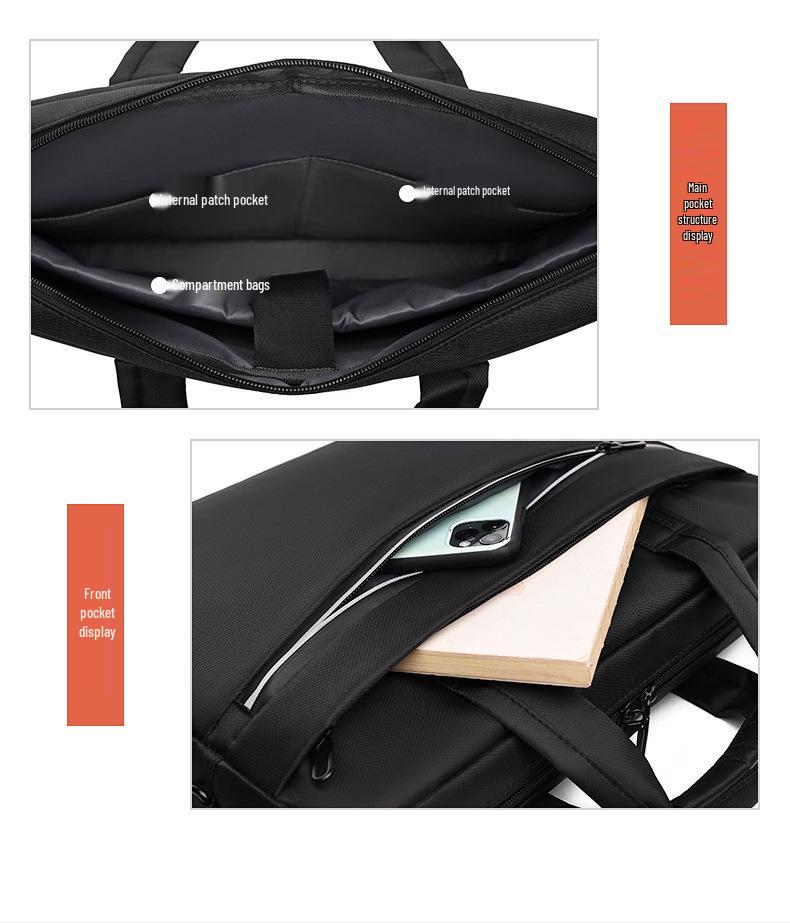 Men's Waterproof Nylon Laptop Bag - Fits 15"-16" Laptops, Large Capacity, Crossbody Shoulder Handbag.