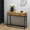Console Cabinet with Drawers Abbot Black Oak