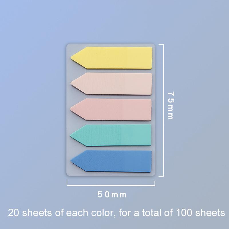 PET Index Sticker Color Marked Sticky Notes Office Cultural Supplies Student Stationery Semi-transparent Self Adhesive Strip TMZ