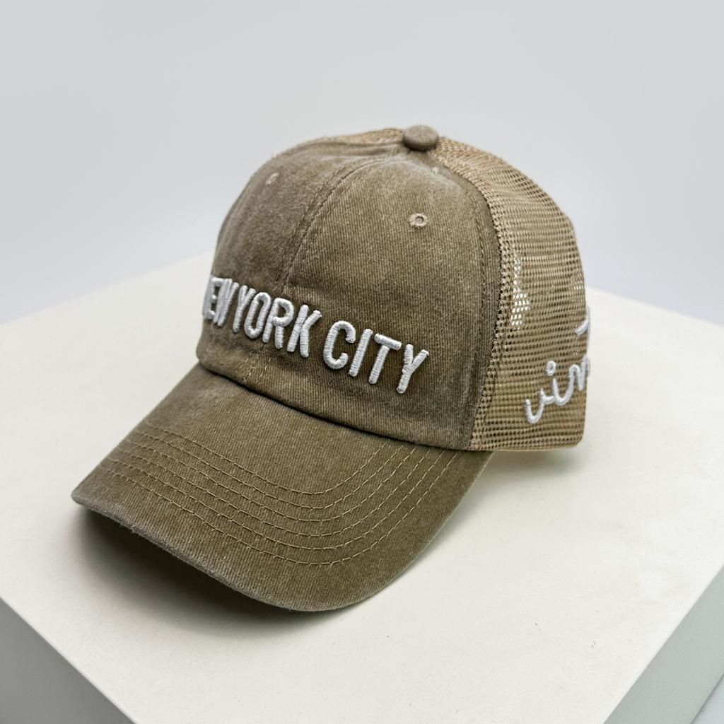 Letter Embroidery Mesh Baseball Hats Sunshade Simple Versatile New Unisex Color Block Fashion Trucker Caps Outdoor Casual Retro