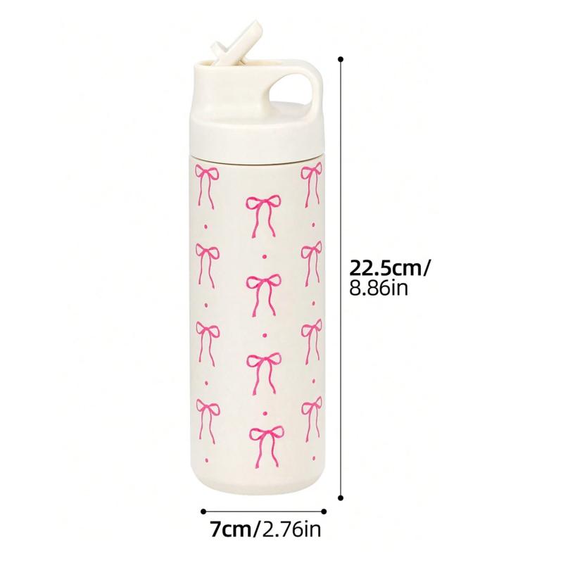 550ML Stainless Steel Insulated Cup Portable Thermos Cup Anti-drop Straw Water Bottle Outdoor Sport Insulated Water Bottle