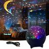 Dreamy Star Projector Night Light LED Colorful 5V USB Projector Lamp Romantic Moon Galaxy Party Ambient Light Room Decor