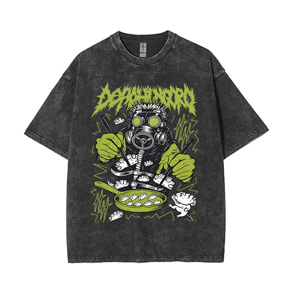 Anime Dorohedoro Nikaido Kaiman Maglietta Vintage Lavata Uomo Donna Abbigliamento Gotico Horror Maglietta in Cotone Maschile Oversize Streetwear