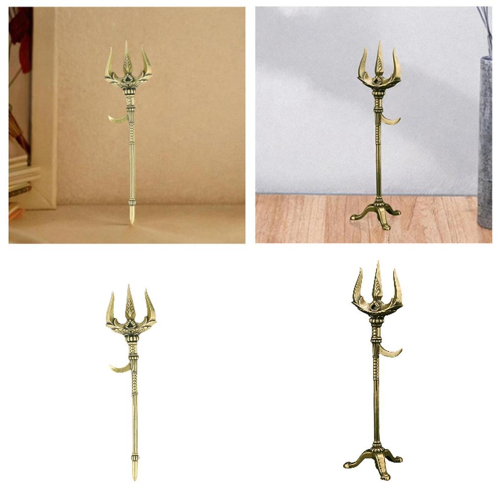 Trident Mosazný Trojzubec Stůl Měděná Zvířecí Soška Knihovna Kavárna Bar Kancelář Mosaz