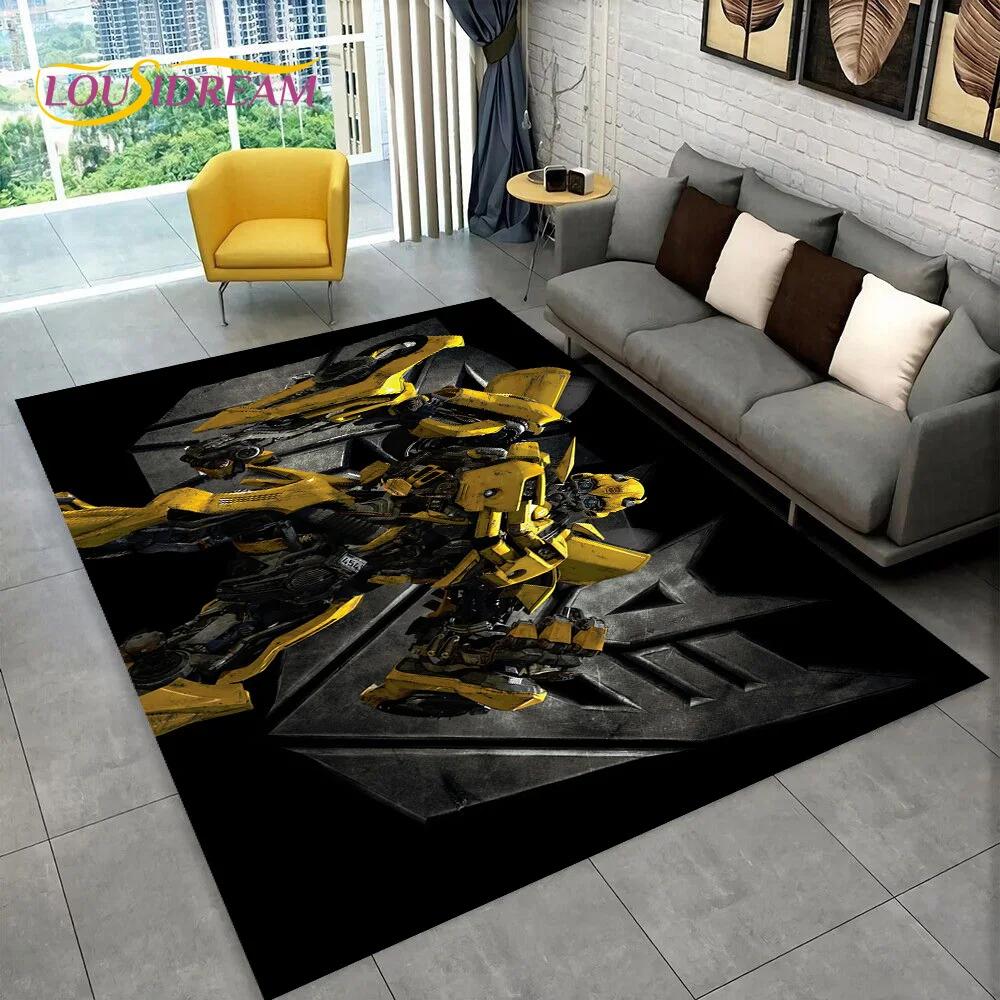 3D Transformers Cartoon Autobots Carpet Rug for Home Living Room Bedroom Sofa Doormat Decor,Kid Area Rug Non-slip Floor Mat Gift