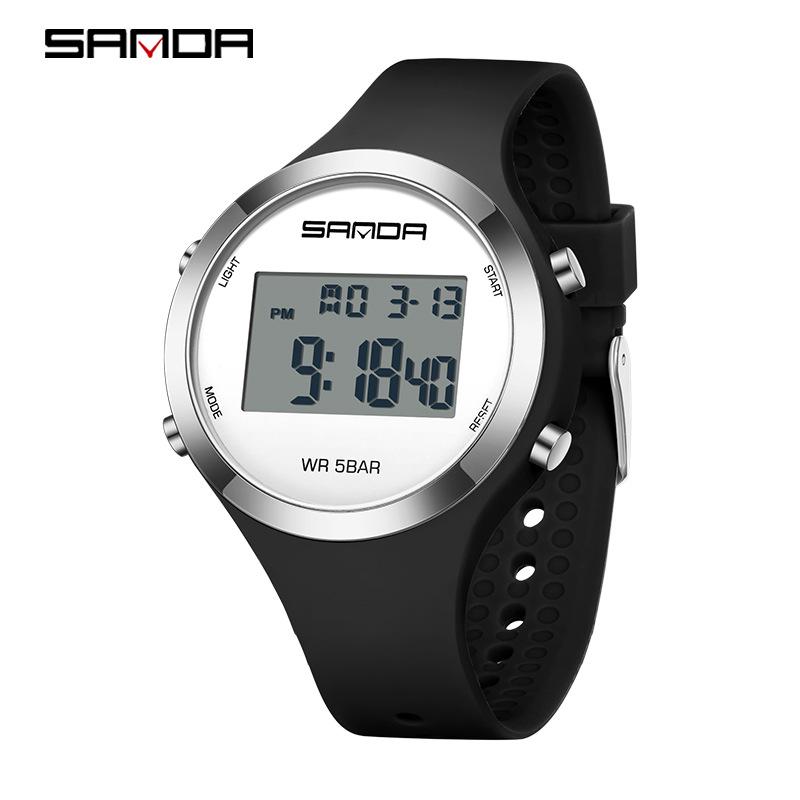 

Унисекс электронные часы Sanda: Модные, Многофункциональные Уличные Часы-Будильник для Студентов