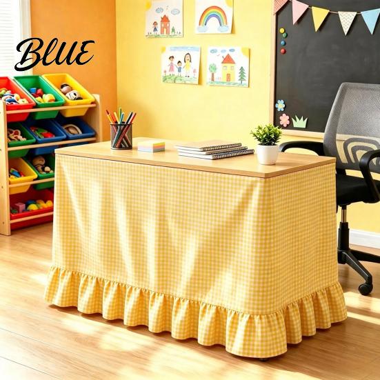 Classroom Desk Cover Gingham Ruffled Table Skirt Cottagecore Teacher Skirt for Classroom ClassroomDesk Plaid Tablecloth Birthday Wedding Baby Shower