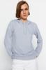 Women's Fashionable Stylish Sweatshirt Black Regular Normal Fit Basic Hooded Thin Knitted Sweatshirt