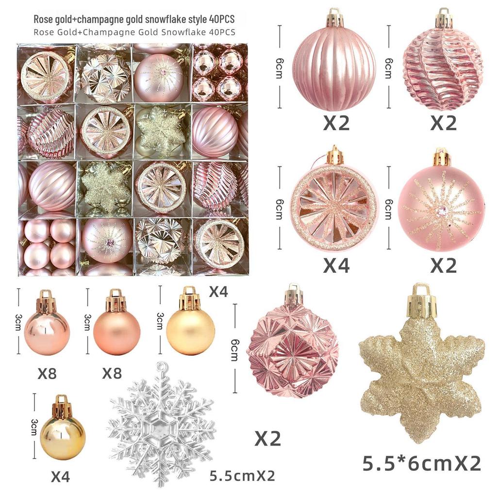 6cm Electroplated Shiny Irregular Christmas Tree Ball Set