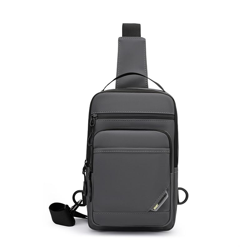 Lightweight Waterproof Nyl Crossbody Bag Men Multi-Zip Compartments Sling Chest Backpack For Daily Commute Work Travel Hiking