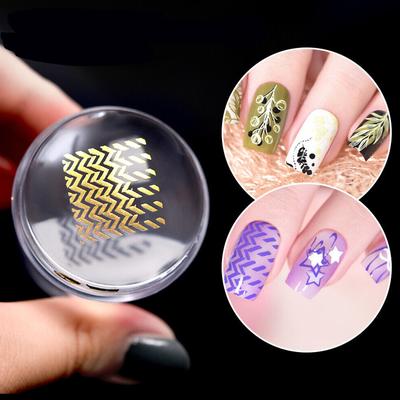 4Pcs Clear Silicone Nail Art Stamper Set Round Rectangular Double Head Transparent Jelly Stamping for Creative Manicure