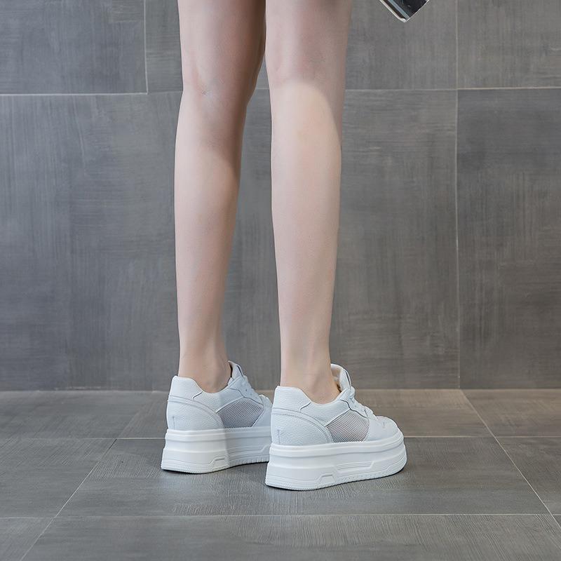 Mesh breathable little white shoes women's summer new 8 muffin thick-soled small inner height-increasing sports and leisure shoes