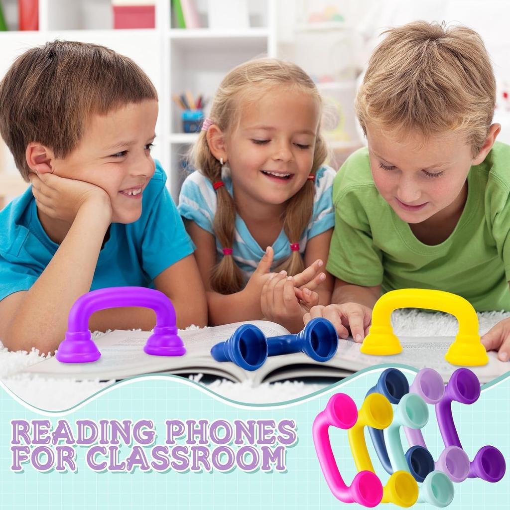 Shappy Bulk Whisper Reading Phones 24 Pcs Whisper Auditory Feedback Phone Classroom Manipulative Hear Myself Sound Speech Therapy Tool for Kids