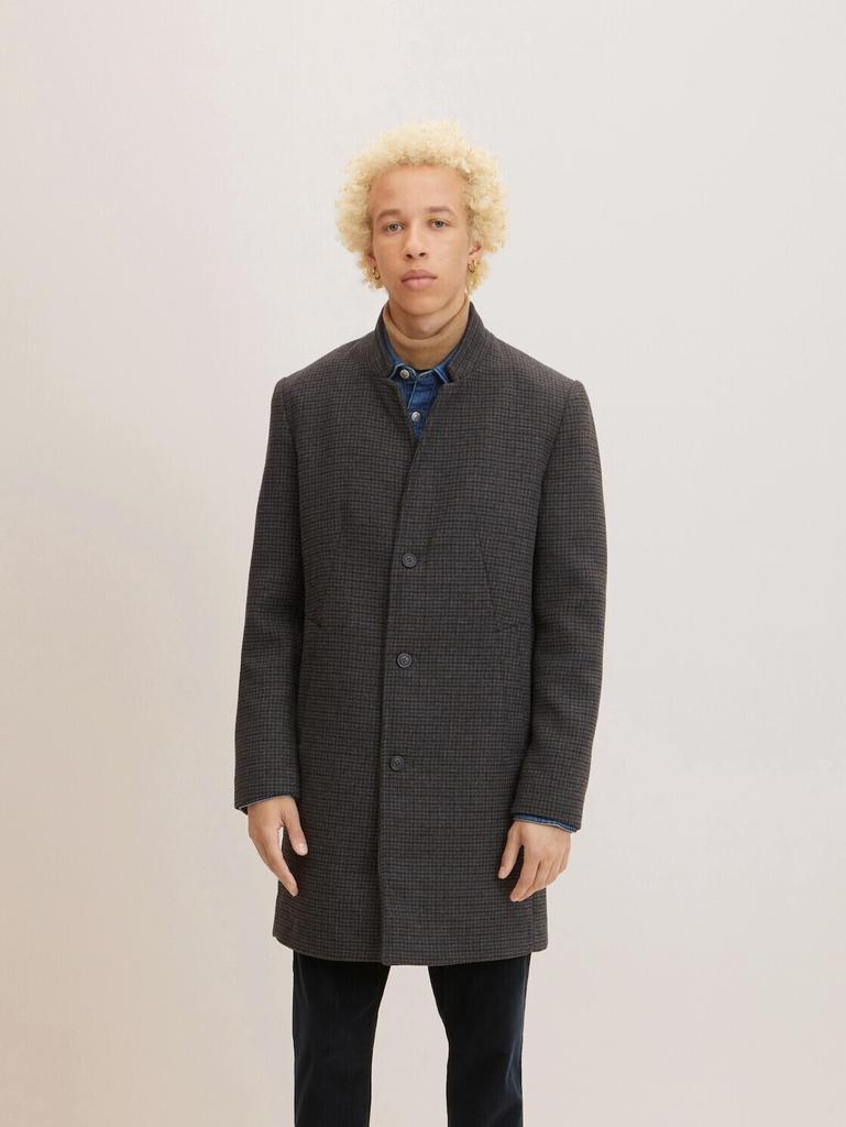 Coat Tom Tailor Denim Wollmantel (1032440) Gray-brown-navy Mini Check
