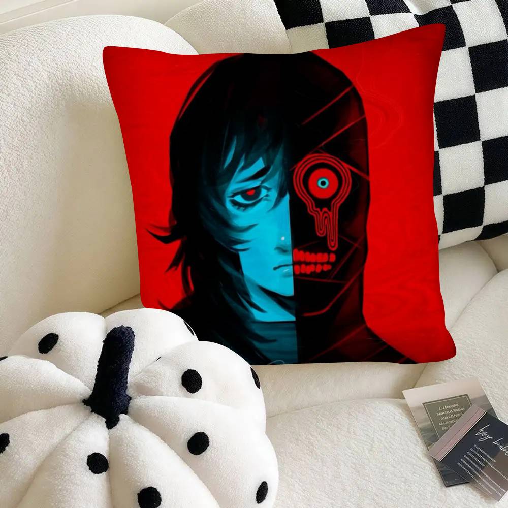 Horror Game Mouthwashing Pillow Case Fashion Square Pillowcase Bedroom Sofa Room Ins Decoration Leisure