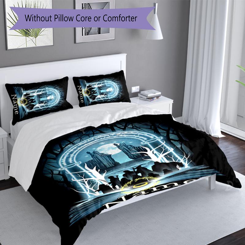 3pcs Custom Name The Fellowship of the Ring Bedding Set,Includes 1 Duvet Cover and 2 Pillowcases,All-season Bedroom Decor