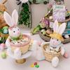 Rattan Easter Eggs Storage Basket Stable Base Candy Bowl Easter Woven Basket  Kids
