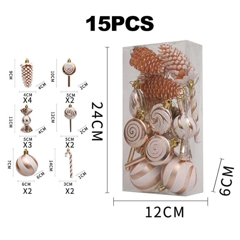 Buntes Zuckerstangen Weihnachtsbaumschmuck Set mit 15 Stück für Baumschmuck