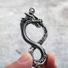 Vintage Stainless Steel 3D Dragon Pendant Necklace Unisex Design