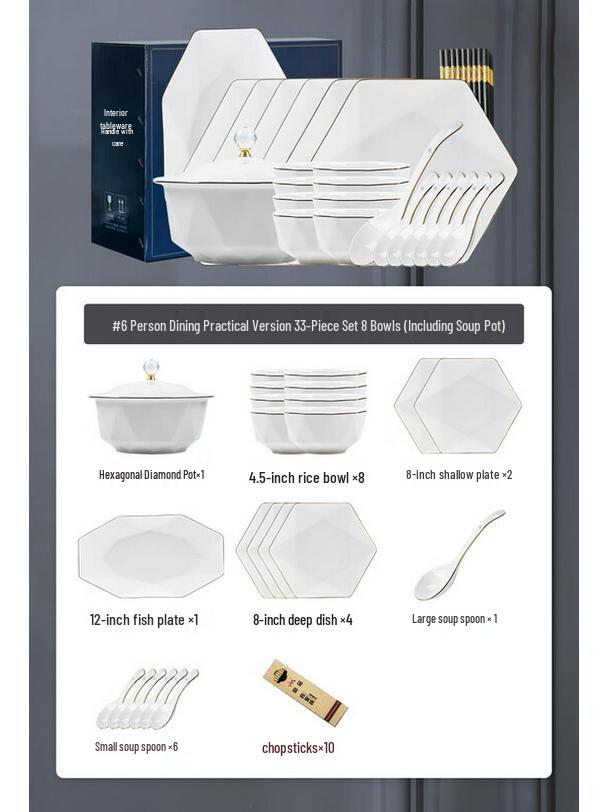 Mod Lanca Crystal 33-Piece Dinnerware Set