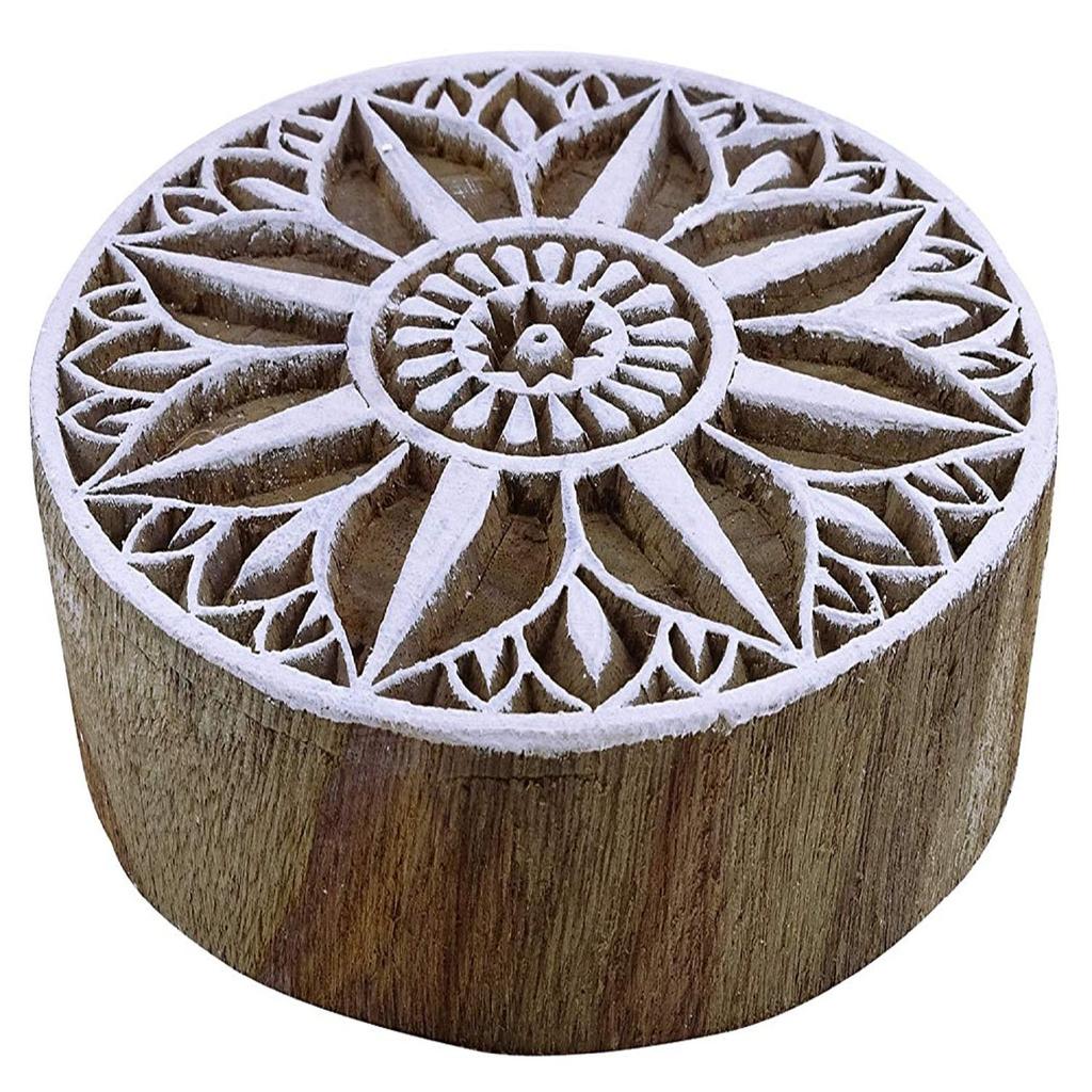 Floral Indian Scrapbook Stempel Holz Druckblock Kunst braun Briefmarken für