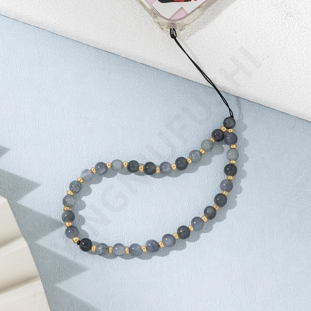 Color beaded series mobile phone chain fashionable women's short mobile phone anti-lost hanging chain pendant is in stock.