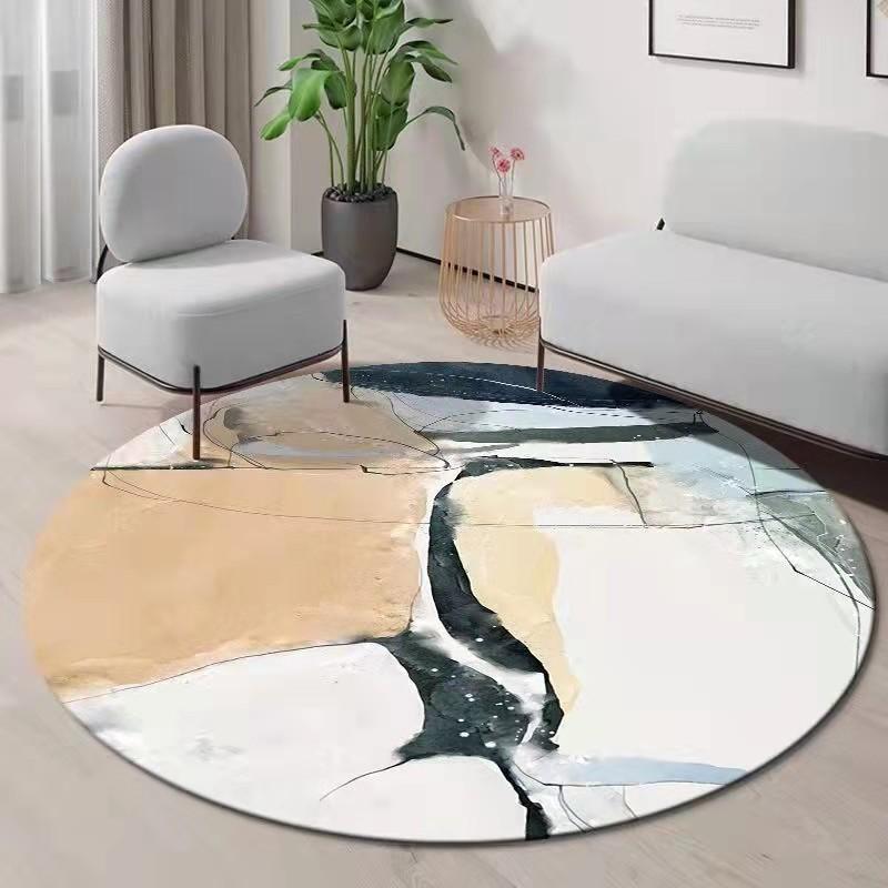 Light Luxury Round Rugs and Carpets for Home Living Room Decoration Teenager Bedroom Decor Carpet Sofa Area Rug Non-slip Mats