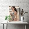 Anime Girl Metal Wall Art 8x12 Inch Retro Beach Decor Floral Swimsuit Home