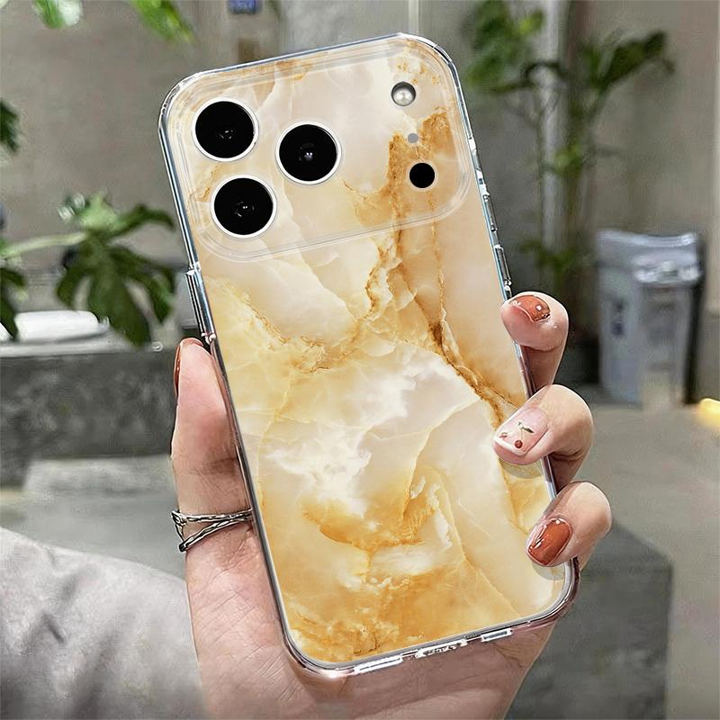 Sandstone Marble Pattern Case For iPhone 17 Pro Max Coque iPhone 16 15 14 13 Pro Max 11 Clear TPU Silicone Soft Cover