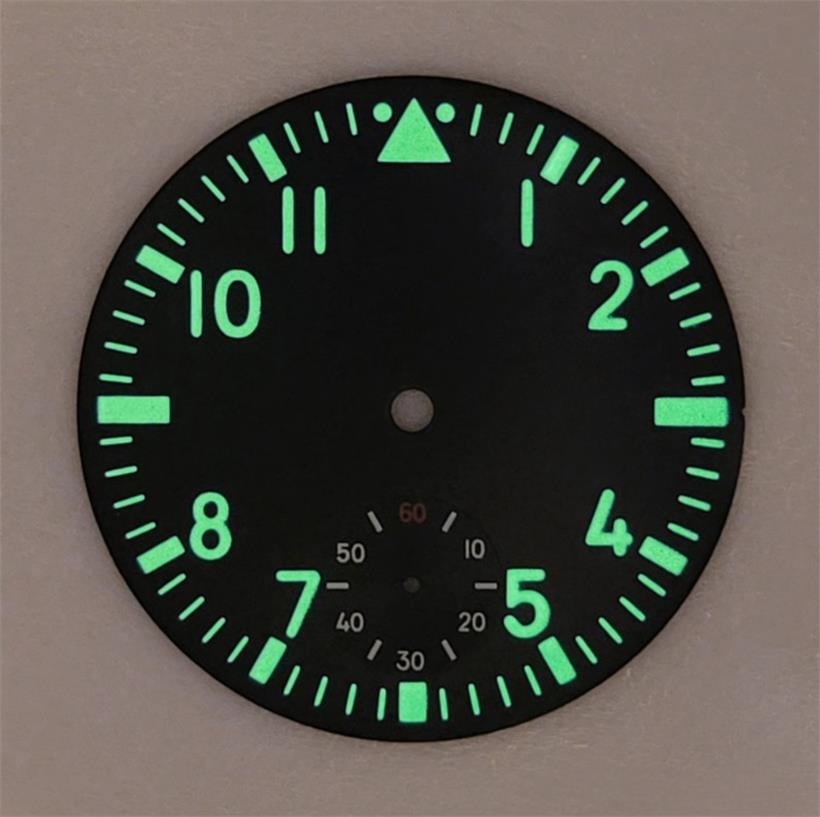 38,89MM Leuchtendes Uhrzifferblatt Geeignet für ETA 6497 6498 ST3600 Uhrwerk Grünes Schwarzes Blaues Zifferblatt Uhr Ersatzteile