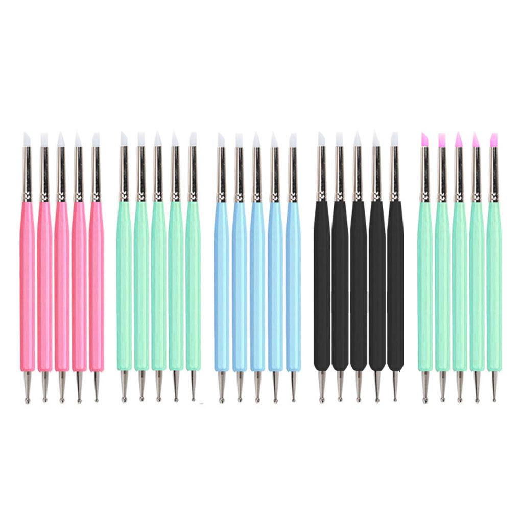 5pack/lot Wide Application Double Ended Nail Liner Brush Dotting Pen For Various Nail Art Designs